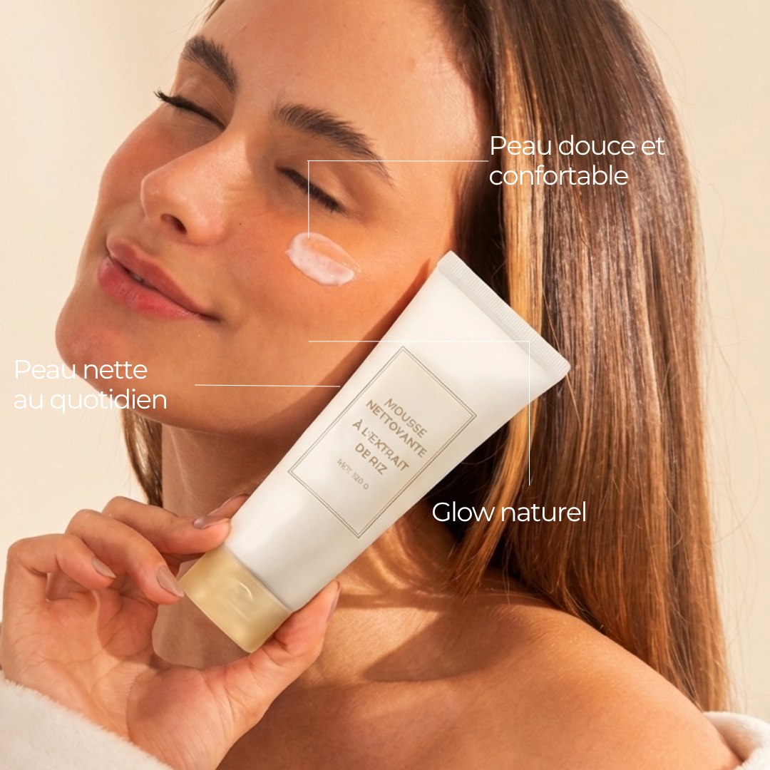 Mousse nettoyante au riz - Glow & Douceur